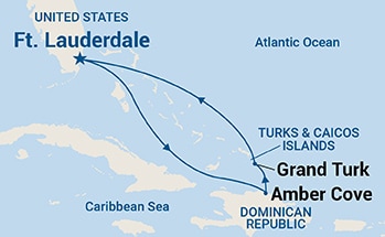 5-Day Caribbean Getaway with Grand Turk Itinerary Map